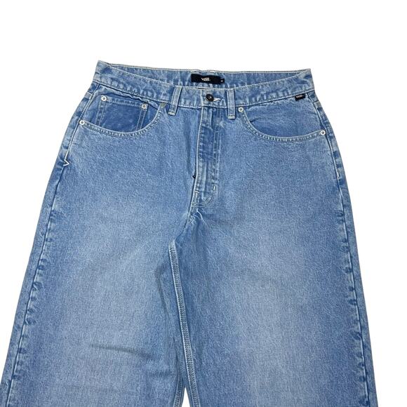 Vans Off the Wall Denim Jeans 32x29 Blue Wide Leg Baggy Loose Fit New - Picture 3 of 10